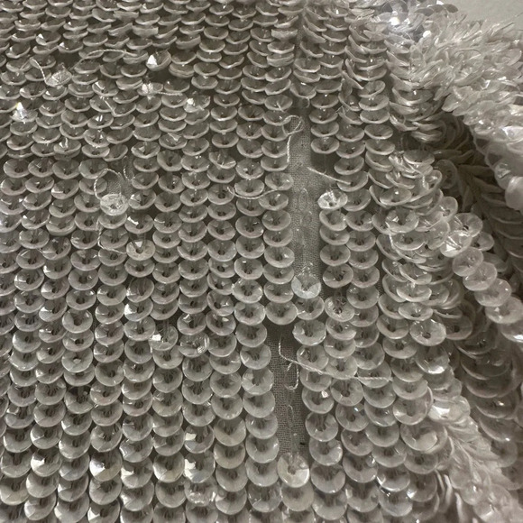 NWT | Retrofete Gabrielle Robe White Sequin Mini Dress Medium Bridal - Picture 3 of 5